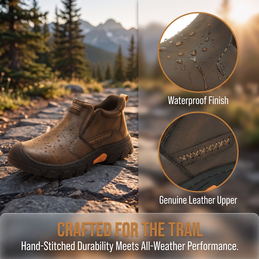 USA Cobbler® Men’s Genuine Leather Slip-On Outdoor Walking Shoes - Image 11