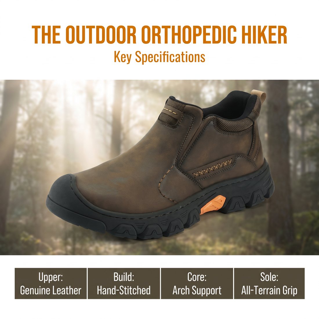 USA Cobbler® Men’s Genuine Leather Slip-On Outdoor Walking Shoes - Image 12