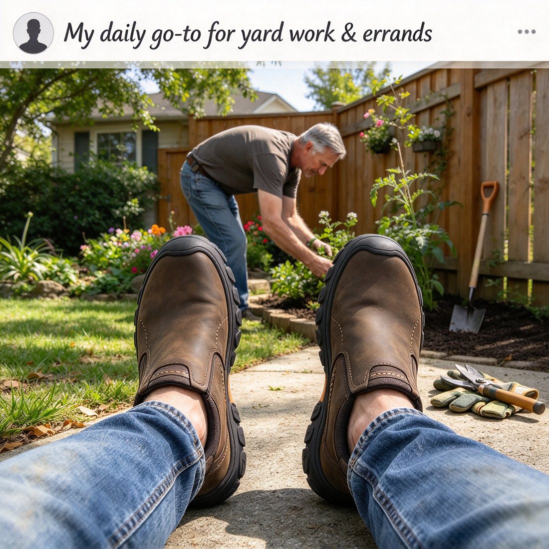 USA Cobbler® Men's Genuine Leather Slip-On Work & Outdoor Walking Shoes - Image 5