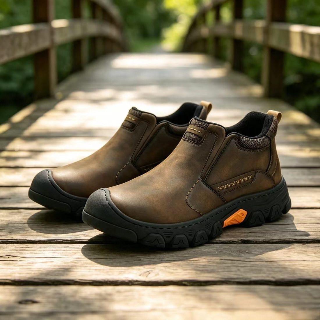 USA Cobbler® Men's Genuine Leather Slip-On Work & Outdoor Walking Shoes - Image 9