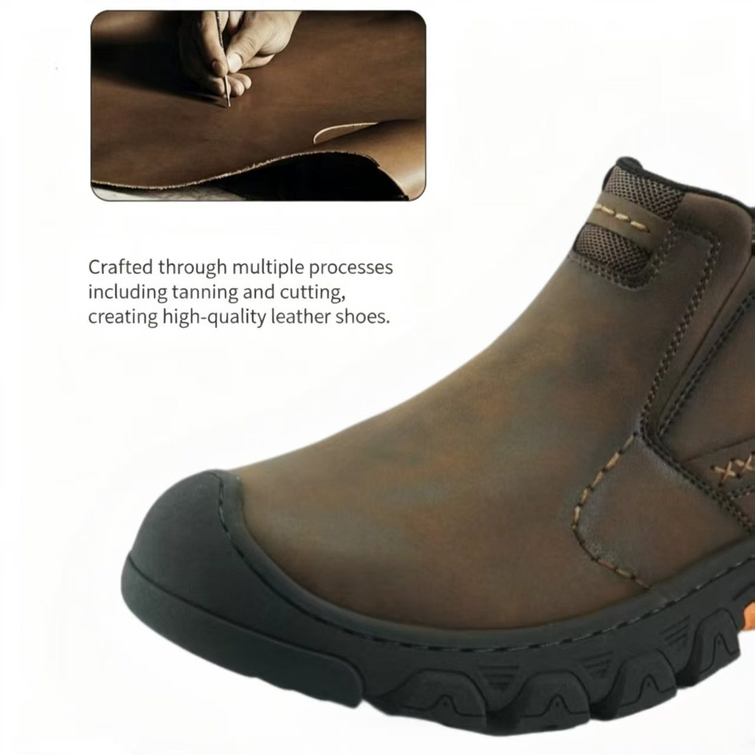 USA Cobbler® Men's Genuine Leather Slip-On Work & Outdoor Walking Shoes - Image 10