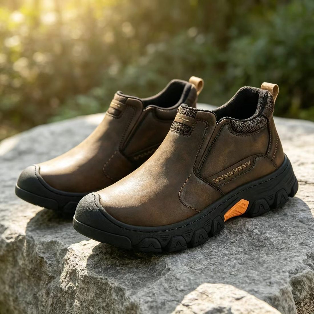 USA Cobbler® Men's Genuine Leather Slip-On Work & Outdoor Walking Shoes - Image 11