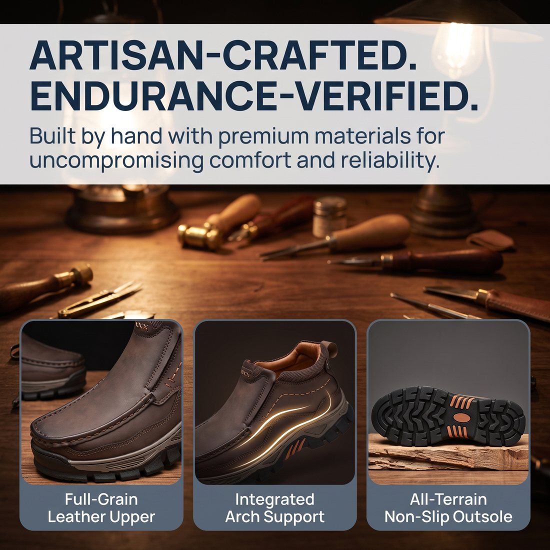 USA Cobbler®Men's Handmade Genuine Leather Orthopedic Comfortable Walking Boots - Image 7