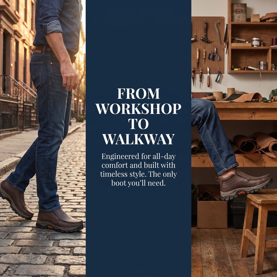 USA Cobbler®Men's Handmade Genuine Leather Orthopedic Comfortable Walking Boots - Image 9
