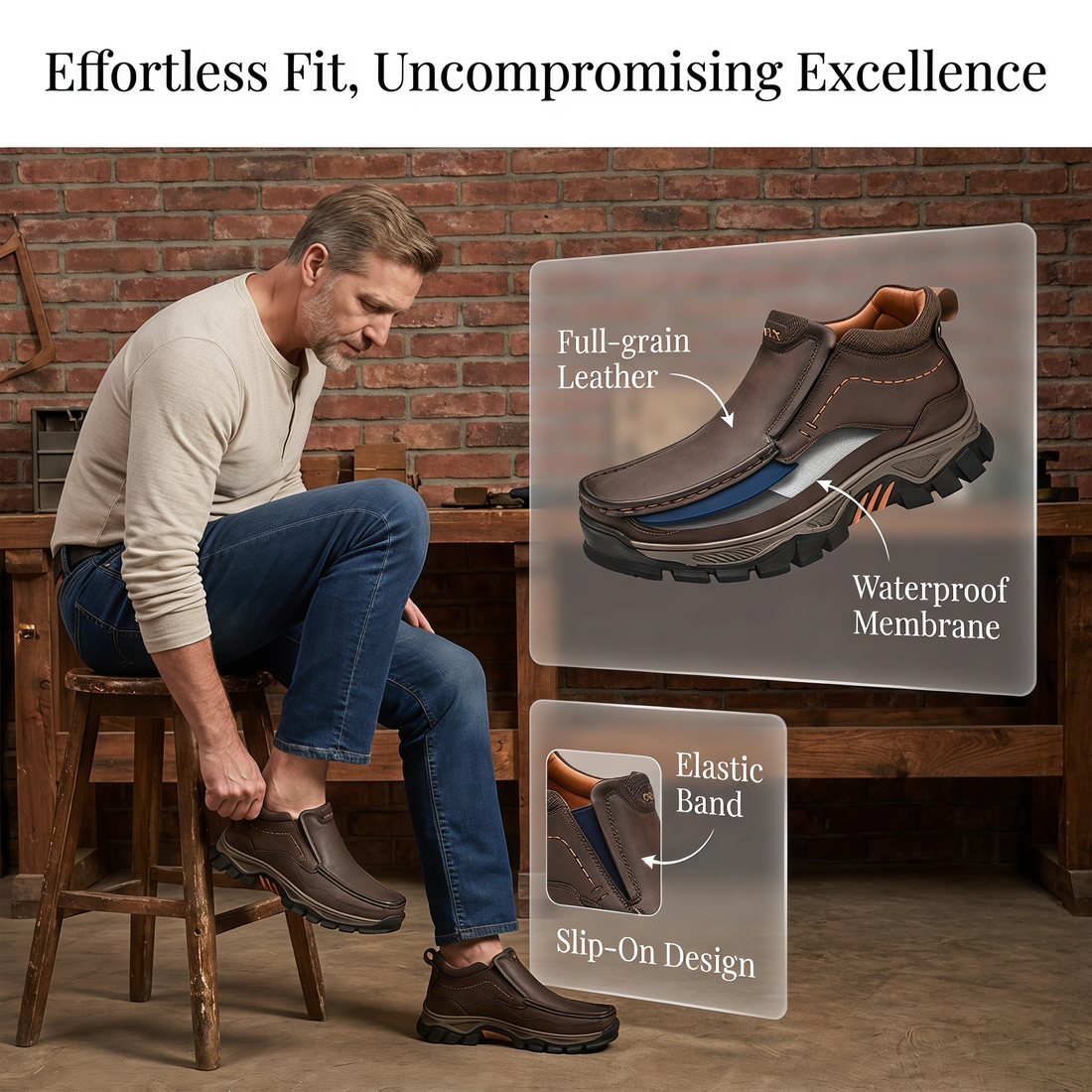 USA Cobbler®Men's Handmade Genuine Leather Orthopedic Comfortable Walking Boots - Image 11