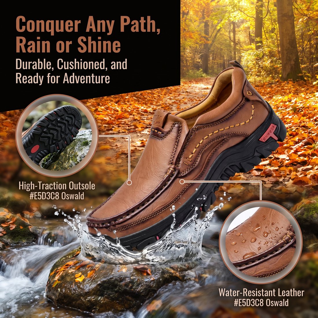 USA Cobbler®Men's Handmade Genuine Leather Orthopedic Walking Shoes - Image 9