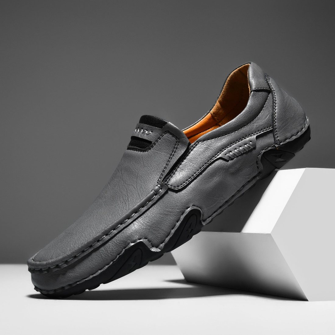 Usacobbler Hand-Stitched Casual Slip-On Loafers - Image 8