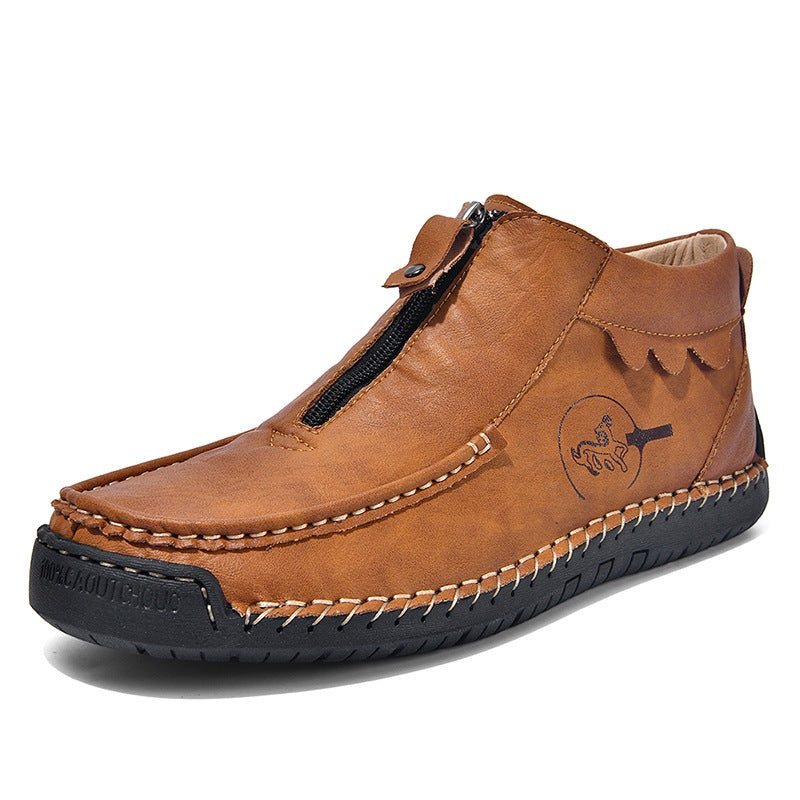 Usacobbler Hand-Stitched Zip-Up Casual Shoes - Image 2