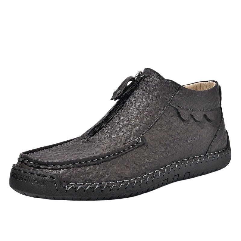 Usacobbler Hand-Stitched Zip-Up Casual Shoes - Image 3
