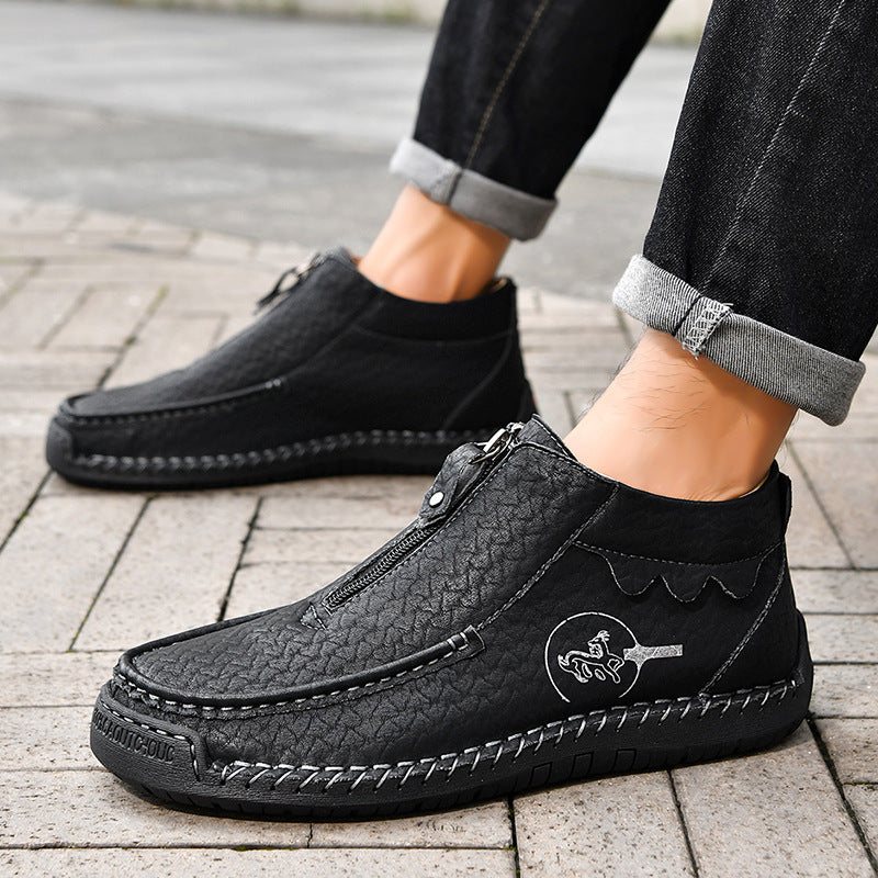 Usacobbler Hand-Stitched Zip-Up Casual Shoes - Image 4